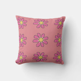 Grafische Blume auf Color Pink/Blue 2 in 1 Kissen