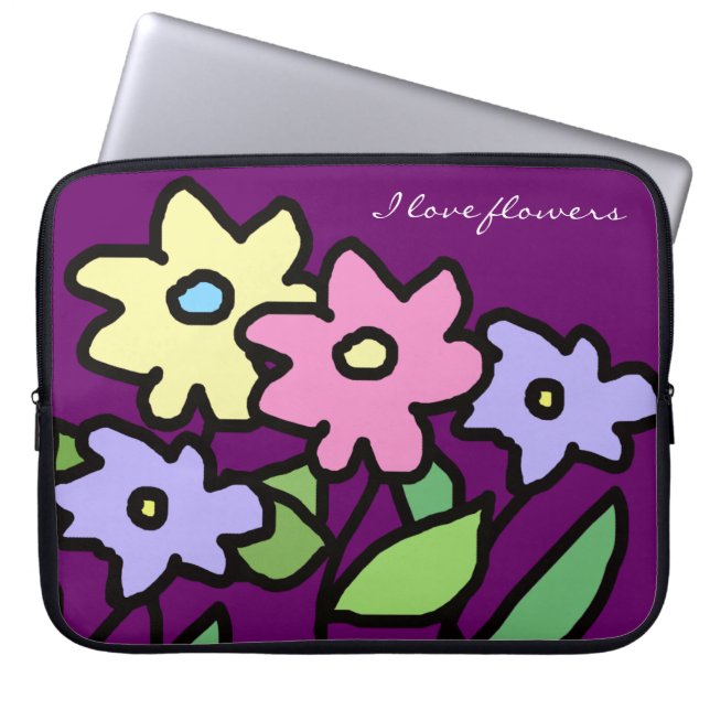 grafische Blume Laptopschutzhülle (Vorderseite)
