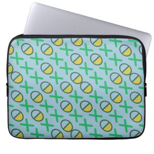 Grafische Code-Symbole Gelb grün auf einer beliebi Laptopschutzhülle