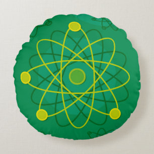 Grafische Darstellung der Atomstruktur Rundes Kissen