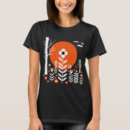 Grafische Darstellung einer nächtlichen Landschaft T-Shirt