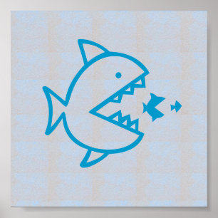 Grafische Dekorationen Seestrand FISCHE ESSEN