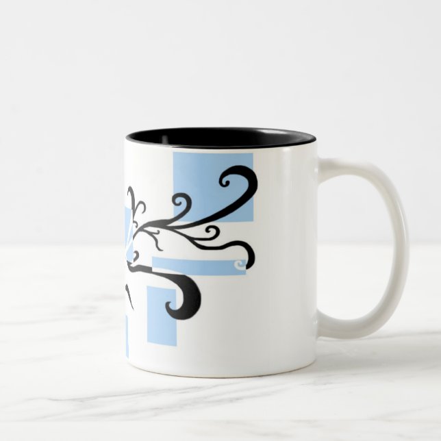 Grafische Druck-Tasse Zweifarbige Tasse (Rechts)