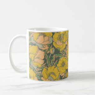 Grafische Frühlings-Trollius-Blumen Kaffeetasse