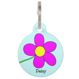 Grafische Gänseblümchen-Blume auf blauer Tiermarke