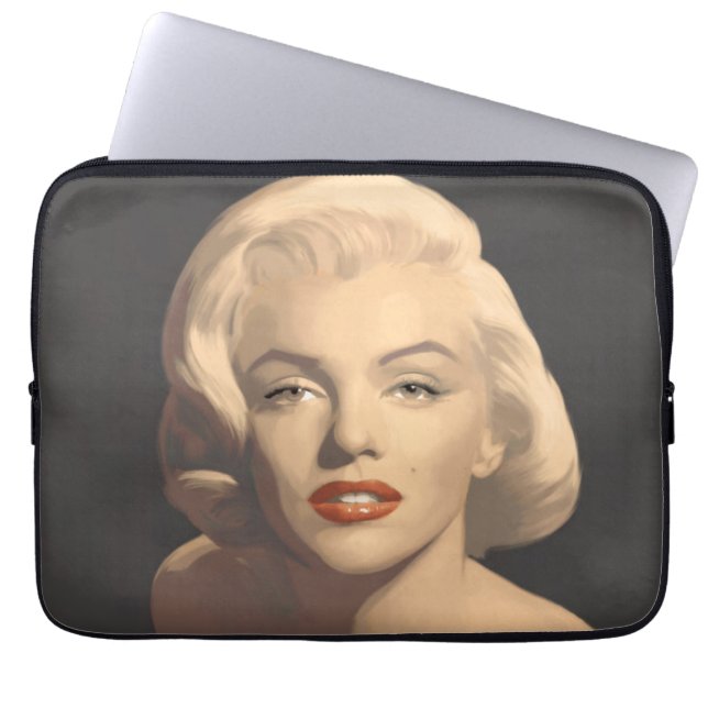 Grafische graue Marilyn Laptopschutzhülle (Vorderseite)