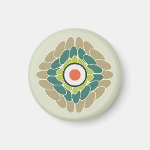 Grafische grüne Blattrosette in Wasabi und Khaki