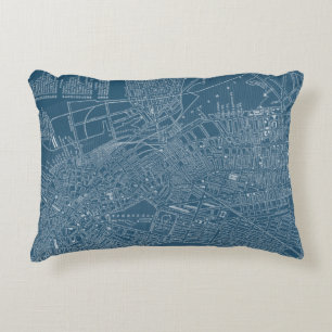 Grafische Karte von Boston Dekokissen