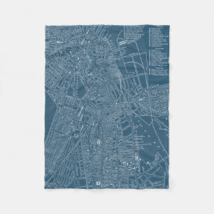 Grafische Karte von Boston Fleecedecke