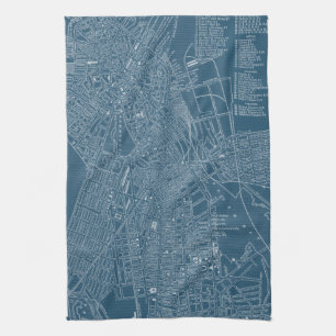 Grafische Karte von Boston Küchentuch