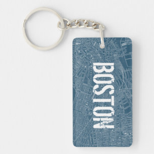 Grafische Karte von Boston Schlüsselanhänger