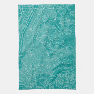 Grafische Karte von New York Geschirrtuch