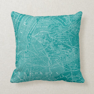 Grafische Karte von New York Kissen