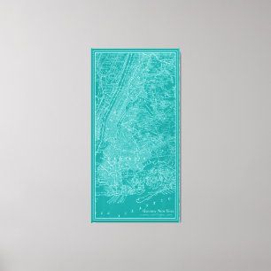 Grafische Karte von New York Leinwanddruck