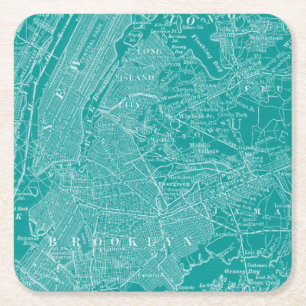 Grafische Karte von New York Rechteckiger Pappuntersetzer