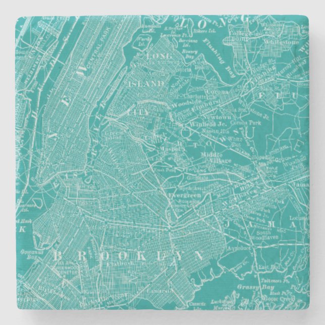 Grafische Karte von New York Steinuntersetzer (Vorderseite)