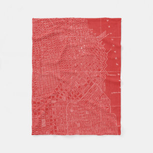 Grafische Karte von San Francisco Fleecedecke
