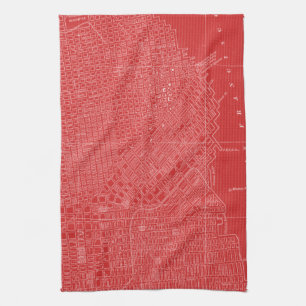 Grafische Karte von San Francisco Handtuch