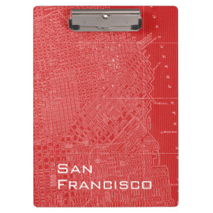 Grafische Karte von San Francisco Klemmbrett
