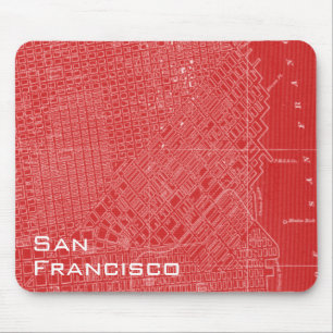 Grafische Karte von San Francisco Mousepad
