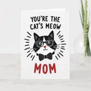 Grafische Katze Mia Mama Karte