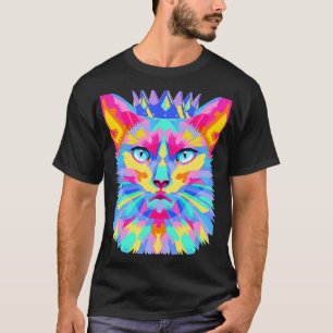 Grafische Katze Retro für Katzenliebhaber T-Shirt