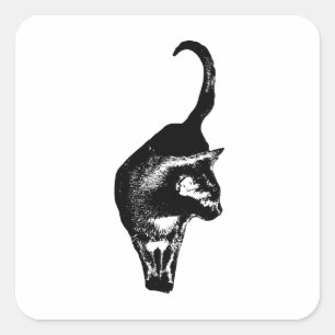 Grafische Katzensignatur Quadratischer Aufkleber