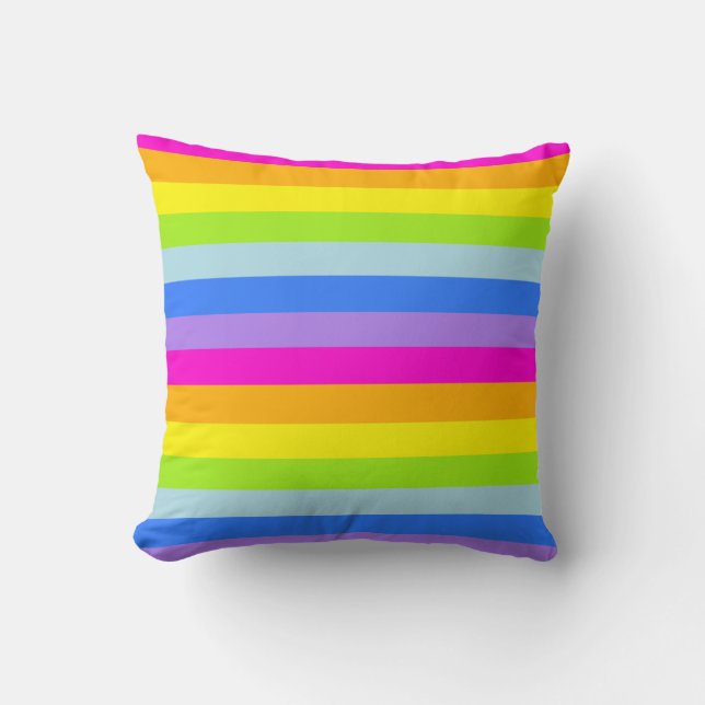 Grafische Kinder Regenbogenstreifen farbiges Kisse Kissen (Vorderseite)