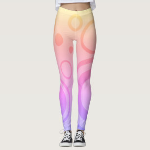 GRAFISCHE KREISPATTER PINK ORANGE OMBRE LEGGINGS
