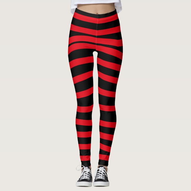 Grafische Leggings mit schwarzer Linie (Vorderseite)