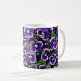 Grafische Lila Stiefmütterchen Kaffeetasse