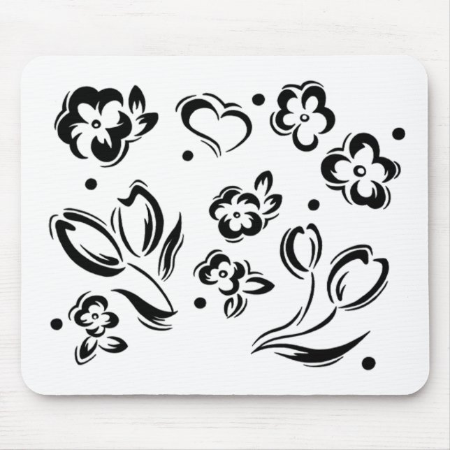 Grafische Mausunterlage der Blume Mousepad (Vorne)