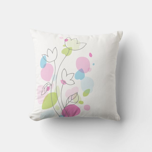 Grafische moderne Blume Blütenkissen Kissen (Vorderseite)
