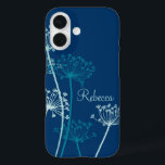 Grafische moderne Blume Chervil Name ipad Fall iPhone 16 Hülle<br><div class="desc">Niedlicher,  zeitgenössischer Blumenkasten in hübschem Blau,  Aqua aquamarine Farbtöne. Moderne Blume zeichnend im Stil der Kuh Petersilie Anthriscus sylvestris,  auch bekannt als Wildkirsche,  wilde gebackene Petersilie,  Keck oder Königin Anne's Spitze. Passen Sie den Namen Ihrer Wahl an. Beispiel liest Rebecca. Originelles Design und zeichn von Sarah Trett.</div>