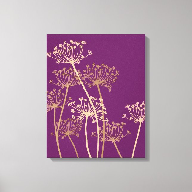 Grafische moderne Blume Kirbscher lila Leinwand dr (Vorderseite)