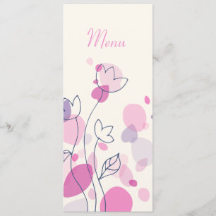 Grafische moderne Blumenblätter Hochzeitsdinner-Me Menükarte