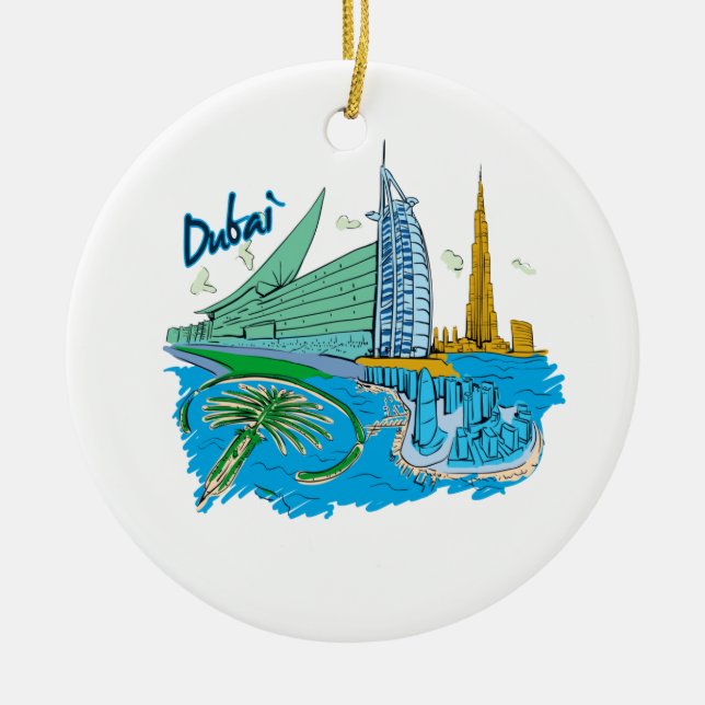 grafische Reise design.png Dubai-Stadt Keramik Ornament (Vorne)