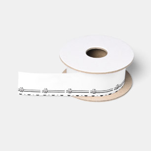 Grafische Ribbon aus schwarzem und weißem Kuh Satinband