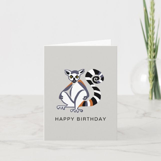 Grafische Ringelschwanze - Wildlife- Nature Card Karte (Vorderseite)