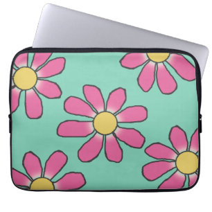 Grafische, rosa Blume in jeder Farbe Laptopschutzhülle