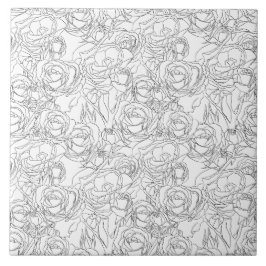 Grafische Rose Fliese