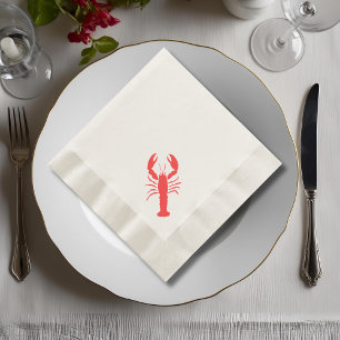 Grafische rote Hummer-Papiernapkins Serviette