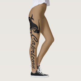 GRAFISCHE SCHWARZE UND BROWENE CAPRICORKEN LEGGING LEGGINGS