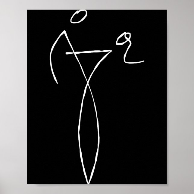 Grafische Strichfigur Poster (Vorne)
