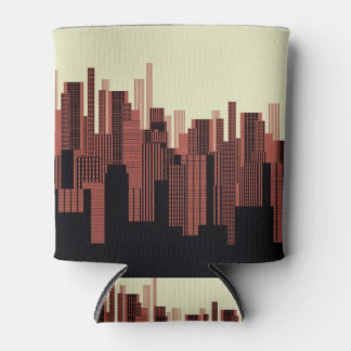 Grafische urbane Landschaft, dunkelorange Dosenkühler