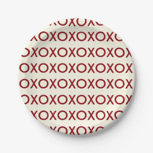 GRAFISCHE VALENTINE-DAY XOXO-PAPIERPLATTE PAPPTELLER