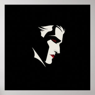 Grafische Vampir-Illustration Poster