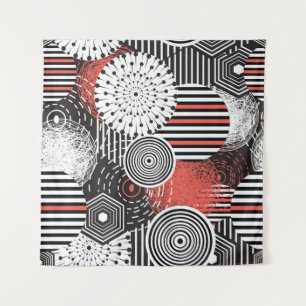 Grafische Vintage Abstrakte Illustrationselemente Wandteppich