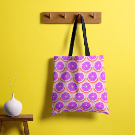 Grafische Zitronenscheiben Rosa Zitrone Tasche