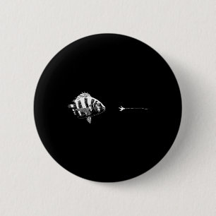 Grafischer Fliegenfischhaken - Fisch Sheepshead Button